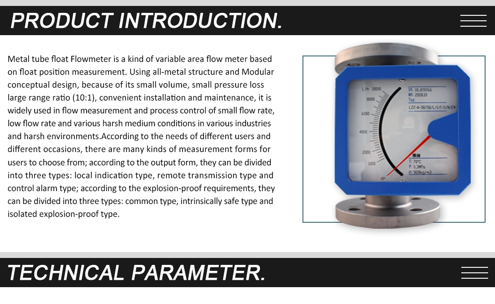 Good Quality Variable Area Flow Meter Metal Tube Float Flowmeter Rotameter for Oxygen